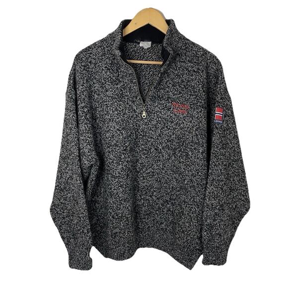 Vintage ASA GJESTAL DESIGN SPINNERI Norway Nordic Wool Sweater 1/4 Zip Mock XL - Picture 3 of 13